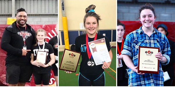 Best U13 Female Olivia Coker Ipswich Weightlifting Club; Best U15 Female Jacinta Sherwell Olypower Rockhampton;  Best Youth Female Tori Gallegos Toowoomba Weightlifting Association.